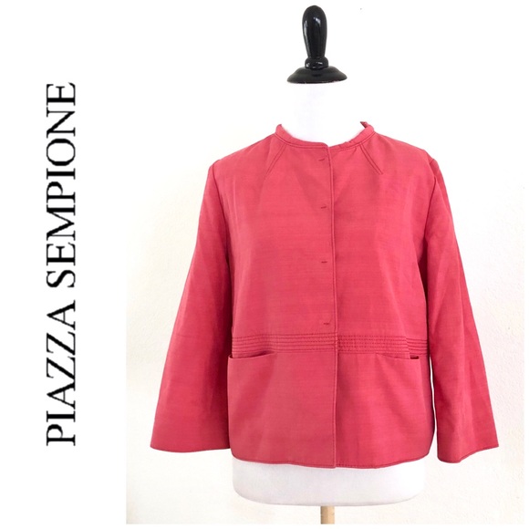 NEW Piazza Sempione Coral Cotton Silk Light Jacket - Picture 3 of 8
